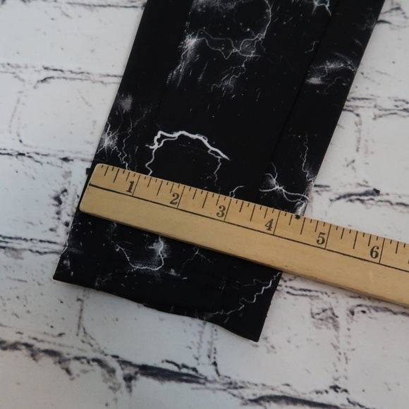 Leggings High Waist‎ Thunder Print Waist 24" Black - Picture 13 of 13